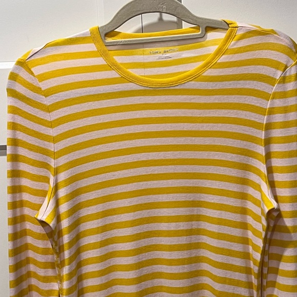 TORY SPORT PRE-LOVED AUTHENTIC YELLOW/WHITE STRIPES LONG SLEEVES COTTON T-SHIRT - Picture 7 of 14
